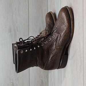 Vintage Justin Mens Y2K Leather 90 shoes combat sz 8D